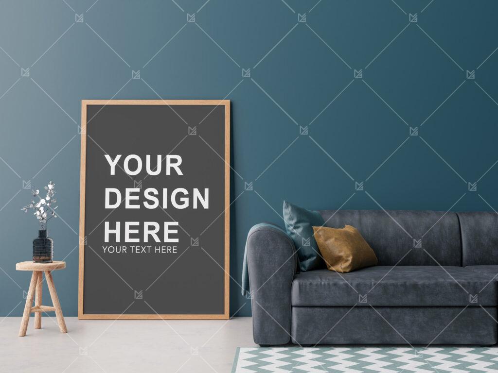 Frame Mockup For Printable Living Room Wall Art Poster