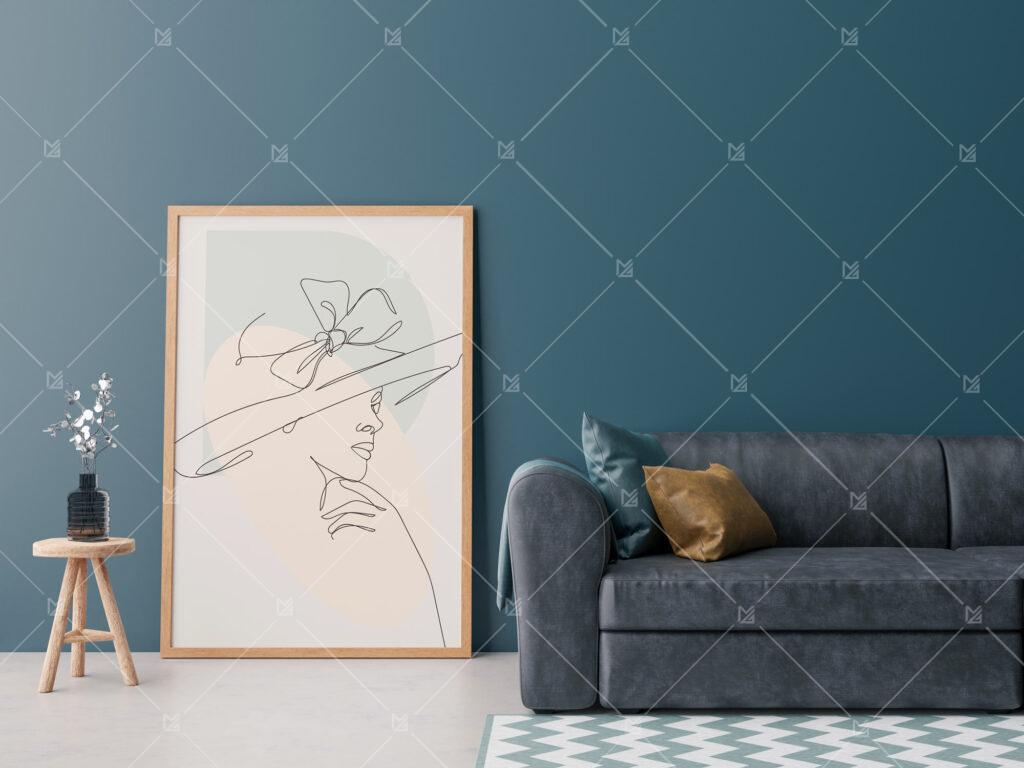Frame Mockup For Printable Living Room Wall Art Poster