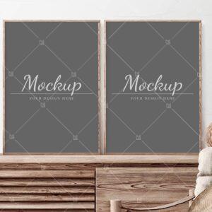 Two Frame Mockup For Wall Art Poster