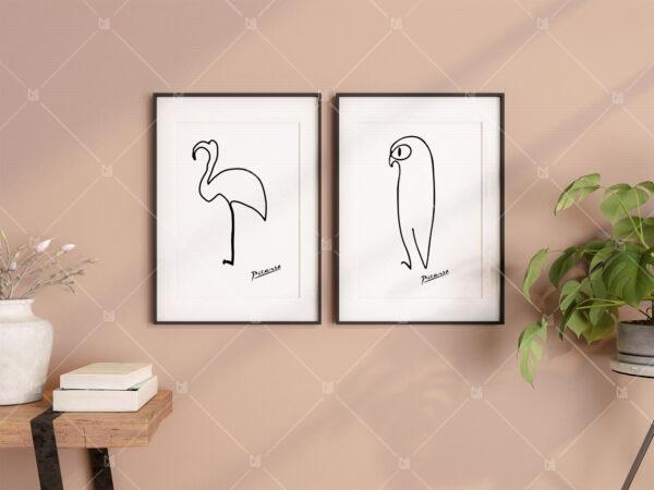 Two Frame Mockup For Wall Art Poster
