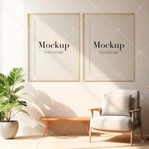 Two Frame Mockup For Etsy Wall Art Poster Product