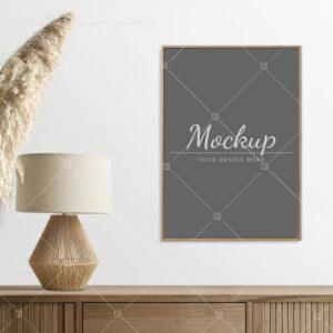 Vertical One Frame Mockup For Wall Art Poster