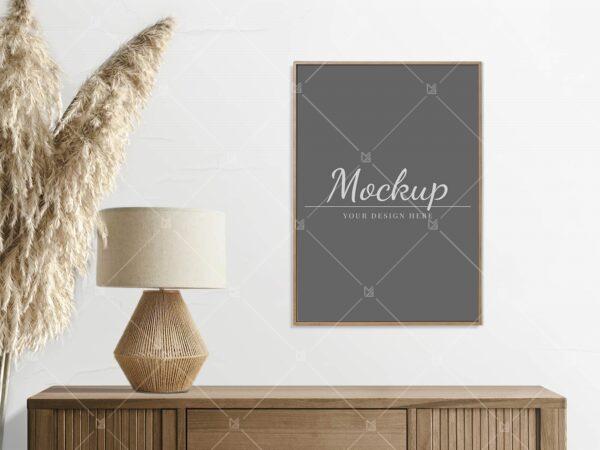 Vertical One Frame Mockup For Wall Art Poster